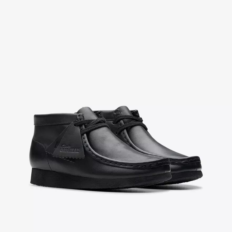 Wallabee-laars voor kinderen, oudere modellen, zwart leer Wallabee-laars voor kinderen, oudere modellen, zwart leer