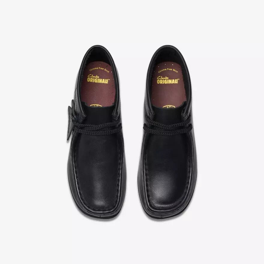 Wallabee-laars voor kinderen, oudere modellen, zwart leer Wallabee-laars voor kinderen, oudere modellen, zwart leer