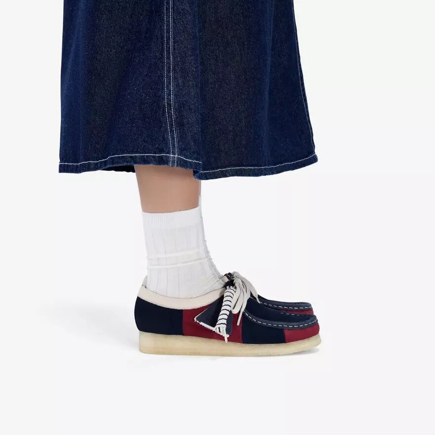 Wallabee Navy Stripe Wallabees voor dames Wallabee Navy Stripe Wallabees voor dames