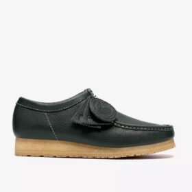 Wallabee Rb voor heren: donkergroene leren Wallabees