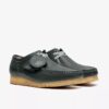 Wallabee Rb voor heren: donkergroene leren Wallabees
