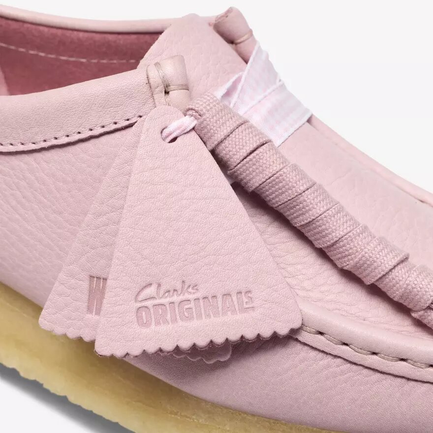 Wallabee-schoenen voor dames in babyroze leer Wallabee-schoenen voor dames in babyroze leer