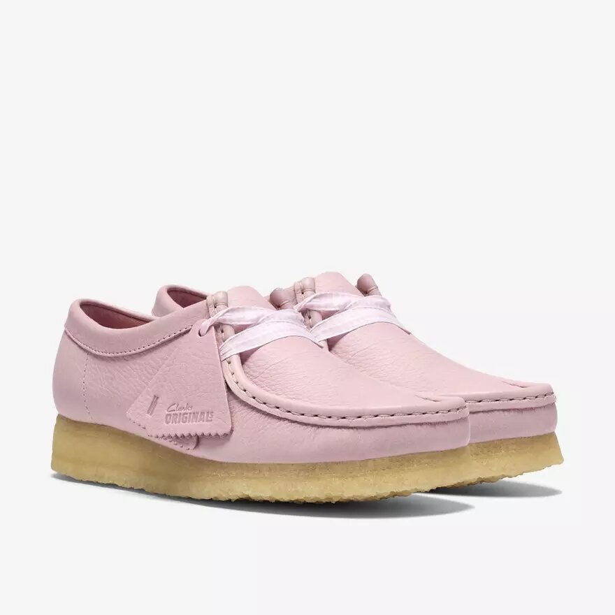 Wallabee-schoenen voor dames in babyroze leer Wallabee-schoenen voor dames in babyroze leer