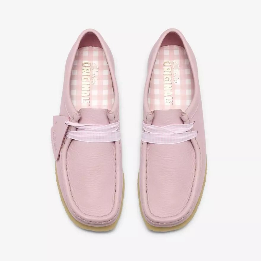 Wallabee-schoenen voor dames in babyroze leer Wallabee-schoenen voor dames in babyroze leer