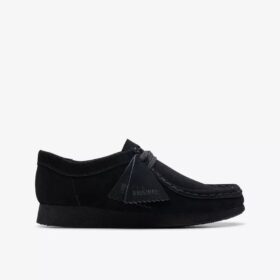 Wallabee-schoenen voor oudere kinderen, zwart suède