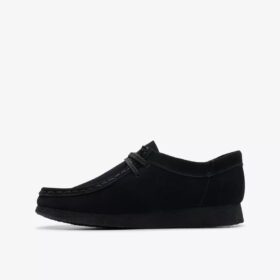 Wallabee-schoenen voor oudere kinderen, zwart suède