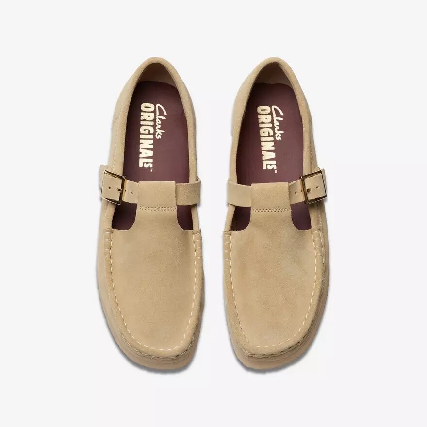 Wallabee T-Bar Maple suède Mocassins voor dames Wallabee T-Bar Maple suède Mocassins voor dames
