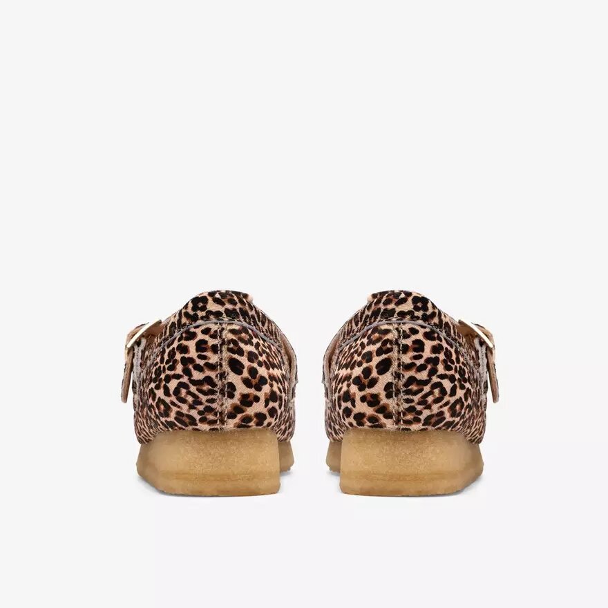 Wallabee T-bar-schoenen met luipaardprint voor dames Wallabee T-bar-schoenen met luipaardprint voor dames