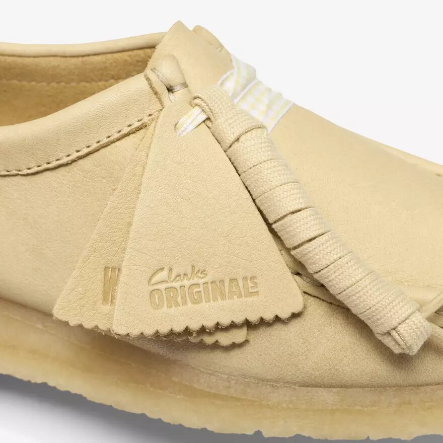 Wallabee voor dames in lichtgeel leer Wallabee voor dames in lichtgeel leer