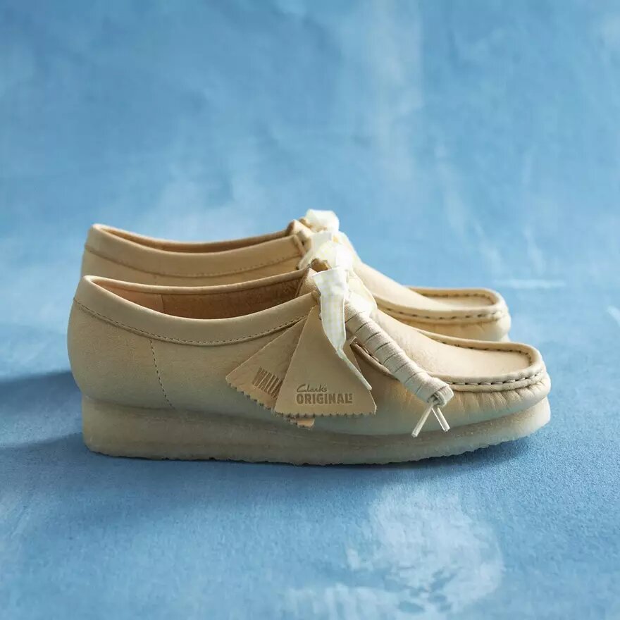 Wallabee voor dames in lichtgeel leer Wallabee voor dames in lichtgeel leer