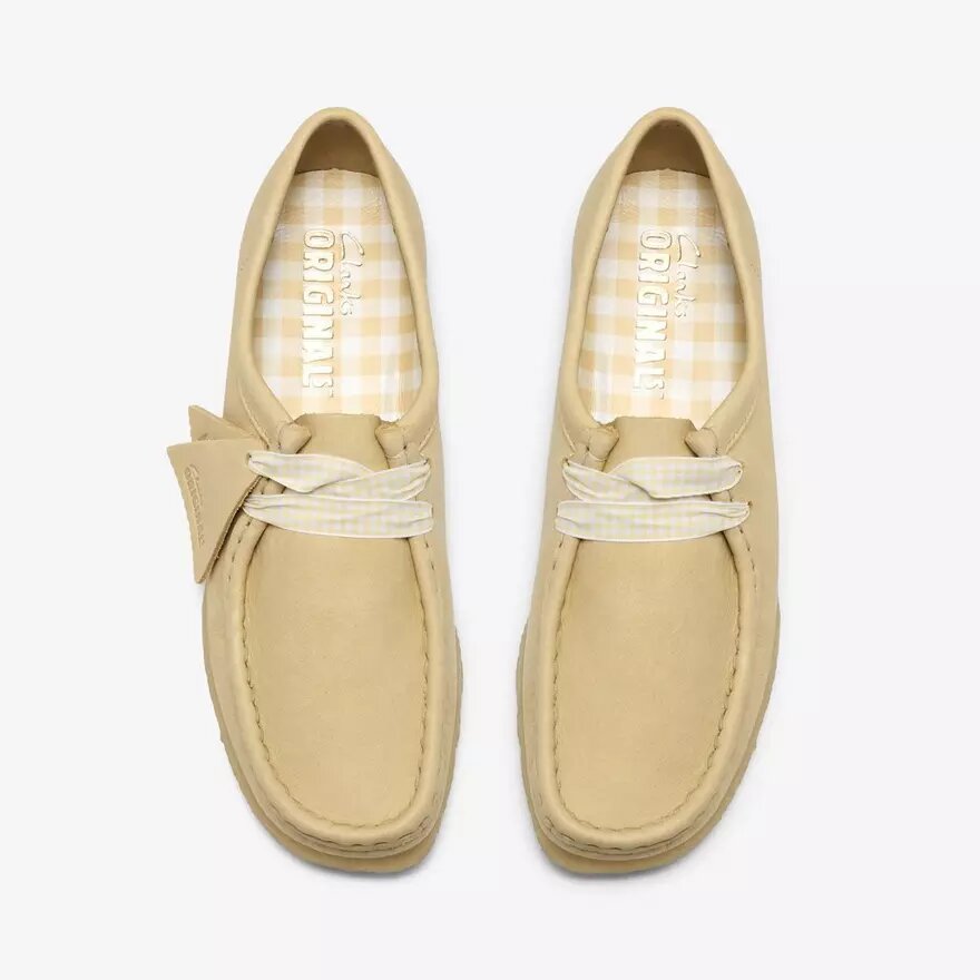 Wallabee voor dames in lichtgeel leer Wallabee voor dames in lichtgeel leer