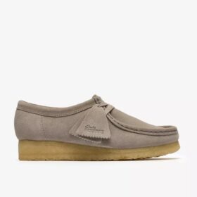 Wallabee voor dames in lichtgrijs suède