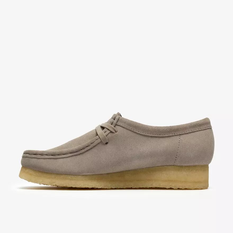 Wallabee voor dames in lichtgrijs suède Wallabee voor dames in lichtgrijs suède