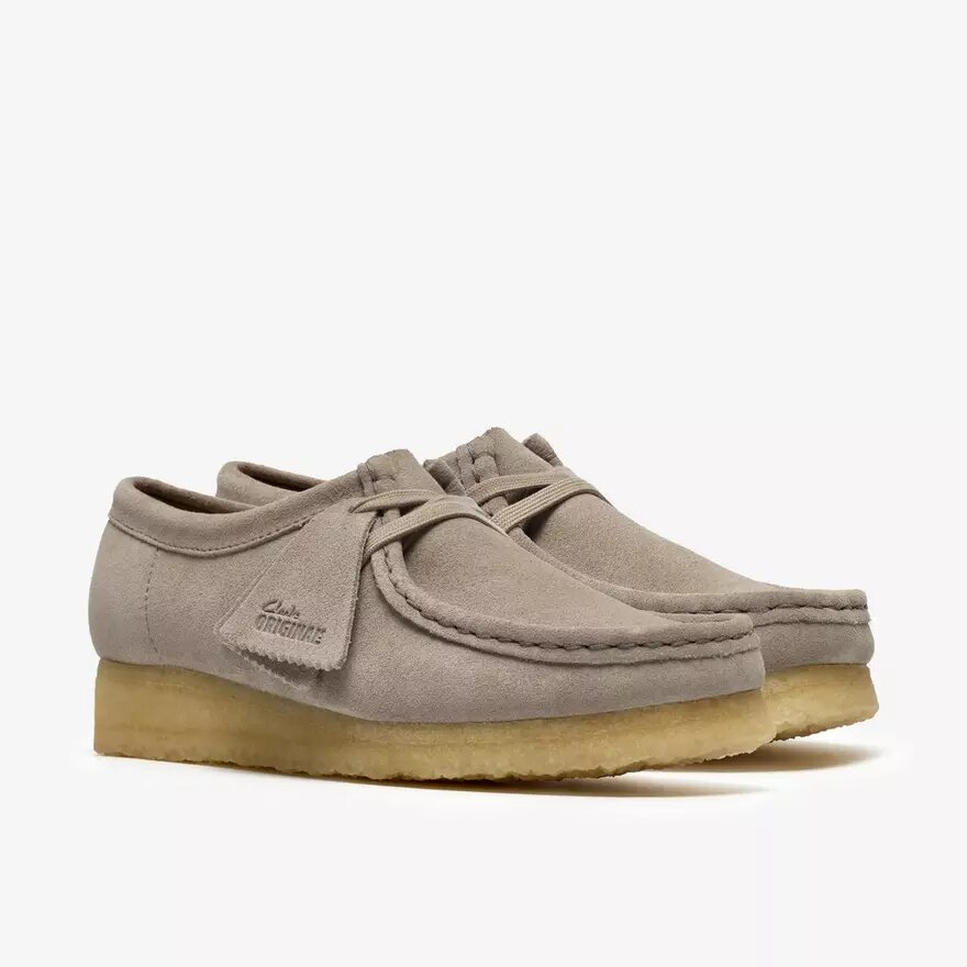 Wallabee voor dames in lichtgrijs suède Wallabee voor dames in lichtgrijs suède