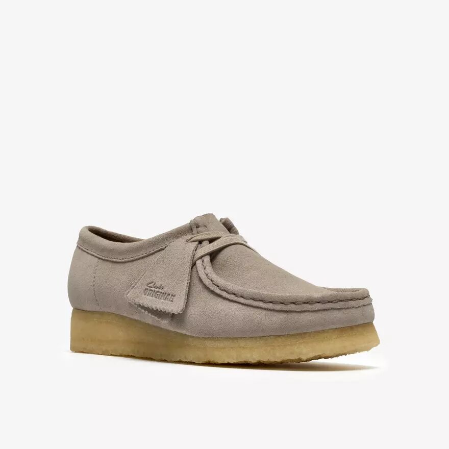 Wallabee voor dames in lichtgrijs suède Wallabee voor dames in lichtgrijs suède