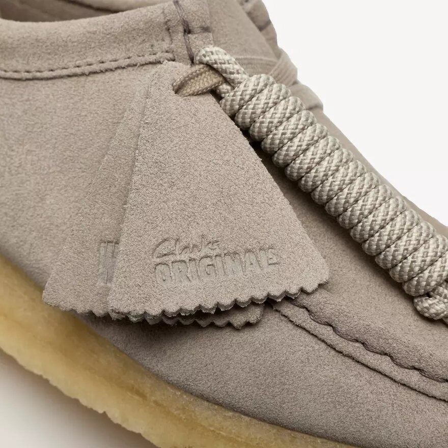 Wallabee voor dames in lichtgrijs suède Wallabee voor dames in lichtgrijs suède