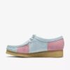 Wallabee voor dames, lichtblauw met roze strepen Wallabee voor dames, lichtblauw met roze strepen