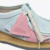 Wallabee voor dames, lichtblauw met roze strepen Wallabee voor dames, lichtblauw met roze strepen