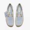 Wallabee voor dames met blauw geruit gingham-patroon Wallabee voor dames met blauw geruit gingham-patroon