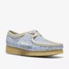 Wallabee voor dames met blauw geruit gingham-patroon Wallabee voor dames met blauw geruit gingham-patroon