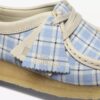 Wallabee voor dames met blauw geruit gingham-patroon Wallabee voor dames met blauw geruit gingham-patroon