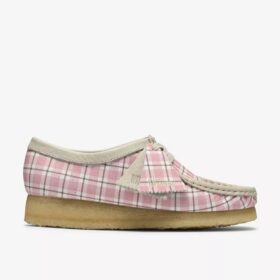Wallabee voor dames met roze ginghamruit