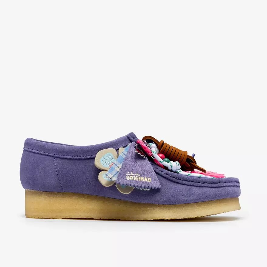 Wallabee voor dames: paarse Wallabees met opvallende details Wallabee voor dames: paarse Wallabees met opvallende details