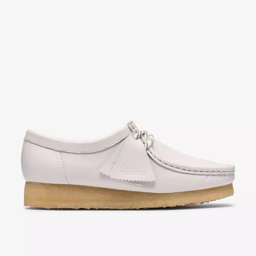 Wallabee voor dames, wit generfd leer Wallabee voor dames, wit generfd leer