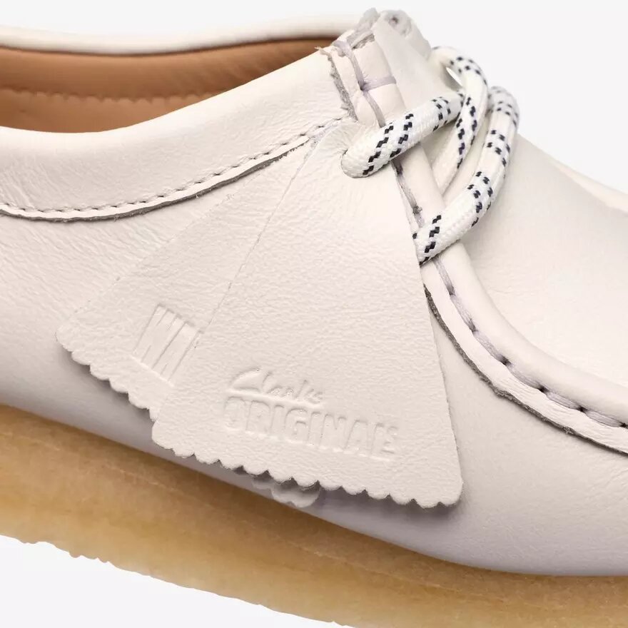 Wallabee voor dames, wit generfd leer Wallabee voor dames, wit generfd leer