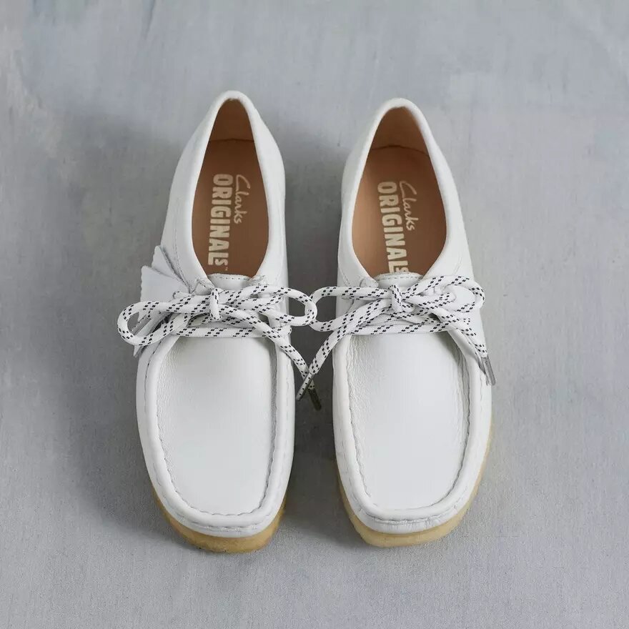 Wallabee voor dames, wit generfd leer Wallabee voor dames, wit generfd leer