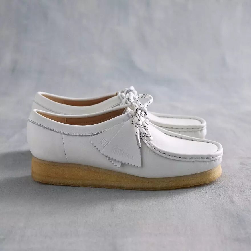 Wallabee voor dames, wit generfd leer Wallabee voor dames, wit generfd leer