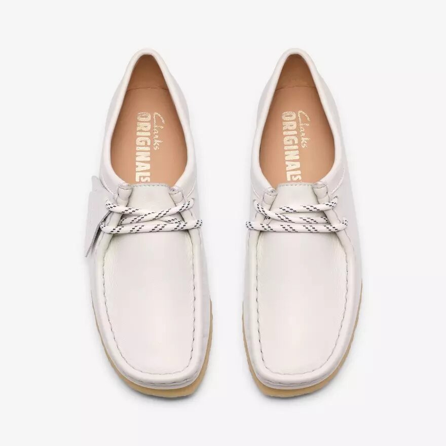 Wallabee voor dames, wit generfd leer Wallabee voor dames, wit generfd leer