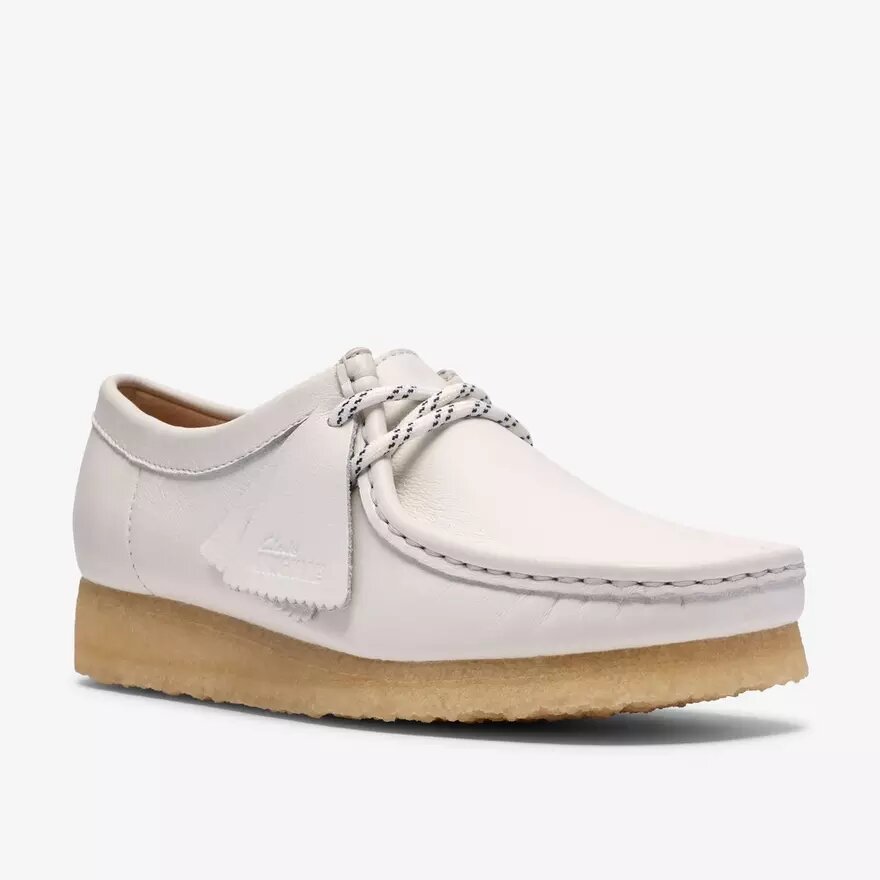 Wallabee voor dames, wit generfd leer Wallabee voor dames, wit generfd leer