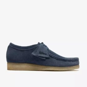 Wallabee voor heren in denimblauw suède