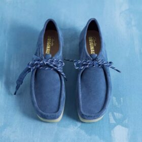 Wallabee voor heren in denimblauw suède