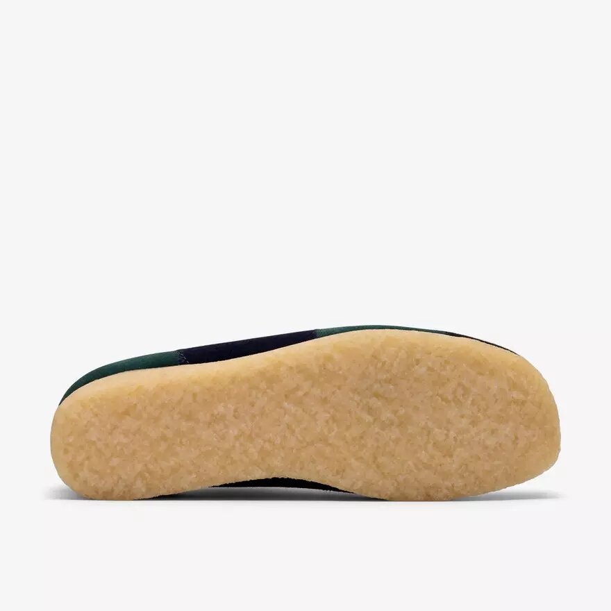 Wallabee voor heren met blauw/groene streep Wallabee voor heren met blauw/groene streep