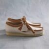 Wallabee voor heren, wit, combinatie van leer