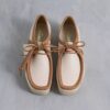 Wallabee voor heren, wit, combinatie van leer