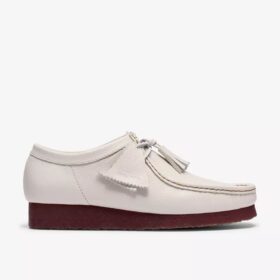 Wallabee voor heren, wit leer