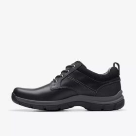 Walpath Low herenschoen met veters, zwart leer