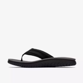 Wesley Surf zwarte leren Flip-flop voor heren