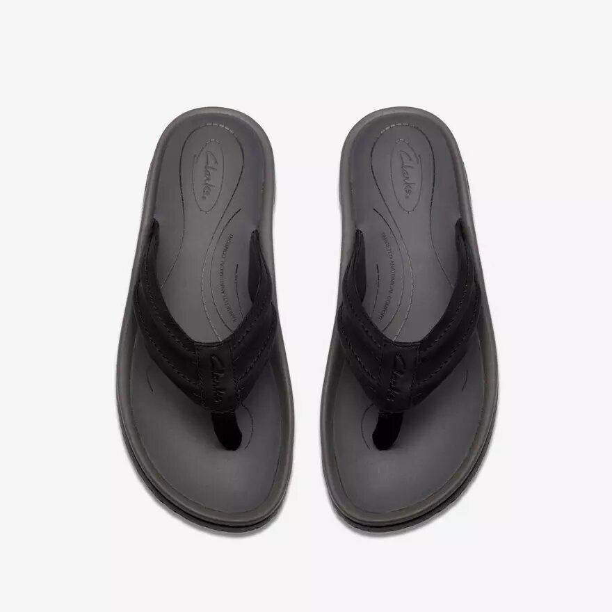 Wesley Surf zwarte leren Flip-flop voor heren Wesley Surf zwarte leren Flip-flop voor heren