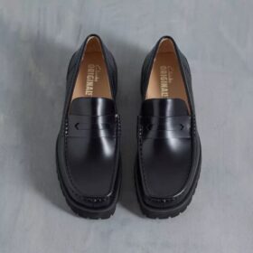Yukoner Penny herenloafers van zwart leer