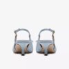 Zarey Bow lichtblauwe leren pumps voor dames