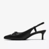 Zarey Bow zwarte leren pumps voor dames