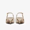 Zarey-pumps met strik van crèmekleurig leer voor dames