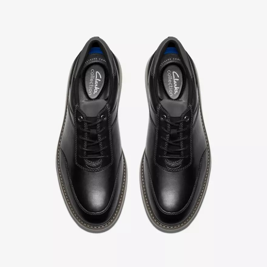 Zwarte leren Oxfords voor heren in Brantin-stijl Zwarte leren Oxfords voor heren in Brantin-stijl