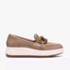 Zylah May taupe leren Loafers voor dames, VS