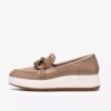 Zylah May taupe leren Loafers voor dames, VS