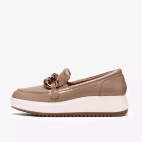 Zylah May taupe leren Loafers voor dames, VS
